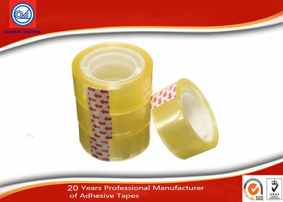 China Fita transparente amarelada dos artigos de papelaria do rasgo fácil 12mm BOPP para o estudante da escola de arte fornecedor